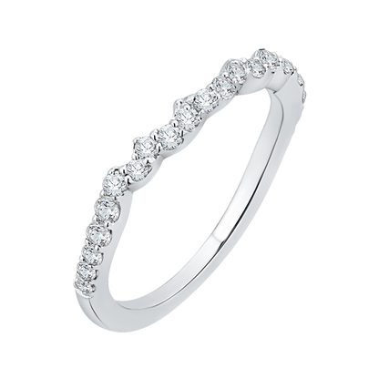 Round Diamond Wedding Band in 14K White Gold