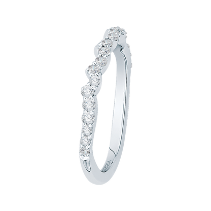 Round Diamond Wedding Band in 14K White Gold