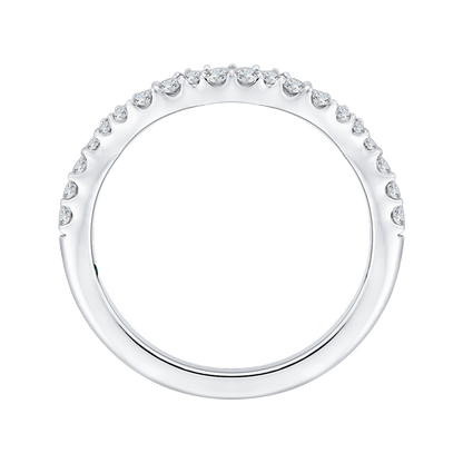 Round Diamond Wedding Band in 14K White Gold