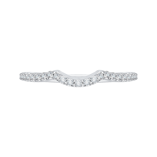 Half-Eternity Round Diamond Wedding band in 14K White Gold