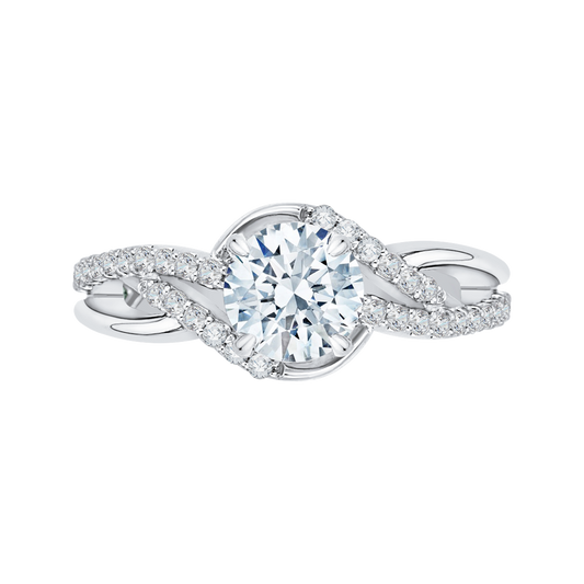 Round Diamond Engagement Ring in 14K White Gold (Semi-Mount)