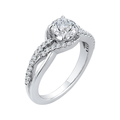 Round Diamond Engagement Ring in 14K White Gold (Semi-Mount)