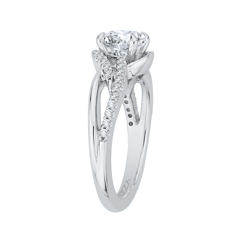 Round Diamond Engagement Ring in 14K White Gold (Semi-Mount)