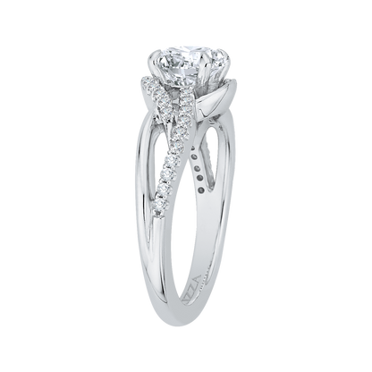 Round Diamond Engagement Ring in 14K White Gold (Semi-Mount)