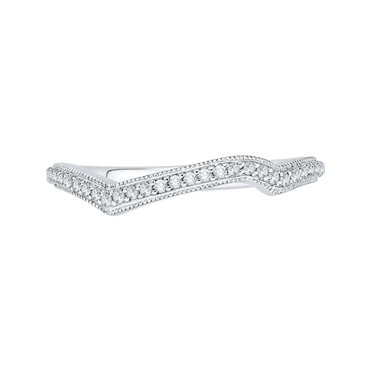 Round Diamond Wedding Band in 14K White Gold