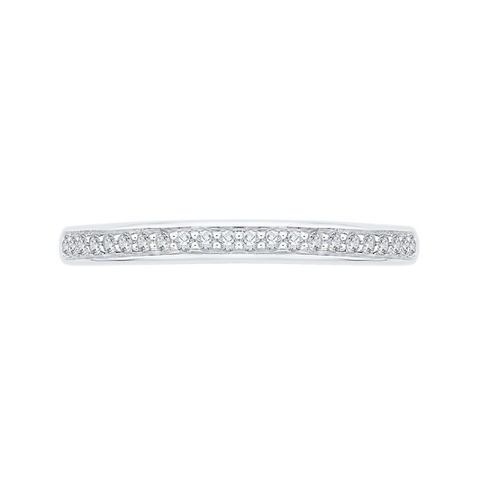 Round Diamond Half-Eternity Wedding Band in 14K White Gold