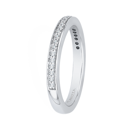 Round Diamond Half-Eternity Wedding Band in 14K White Gold