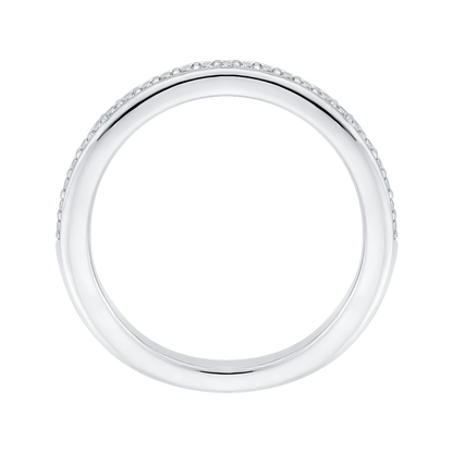Round Diamond Half-Eternity Wedding Band in 14K White Gold