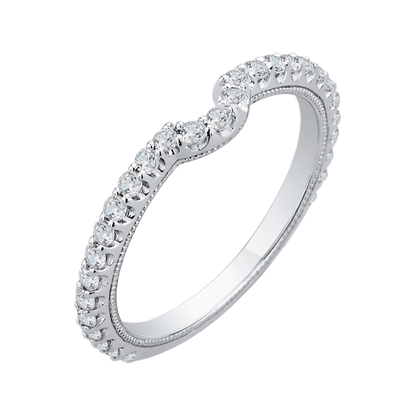 Round Diamond Wedding Band in 14K White Gold