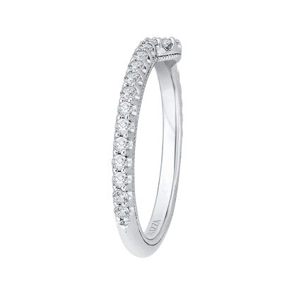 Round Diamond Wedding Band in 14K White Gold