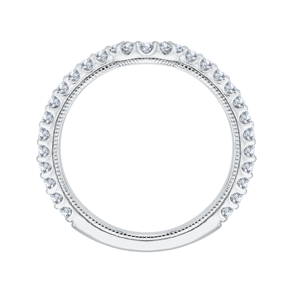 Round Diamond Wedding Band in 14K White Gold