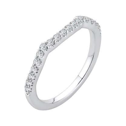 Round Diamond Half-Eternity Wedding Band in 14K White Gold