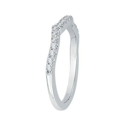 Round Diamond Half-Eternity Wedding Band in 14K White Gold
