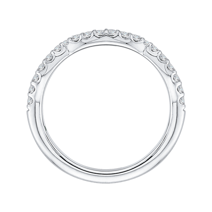 Round Diamond Half-Eternity Wedding Band in 14K White Gold