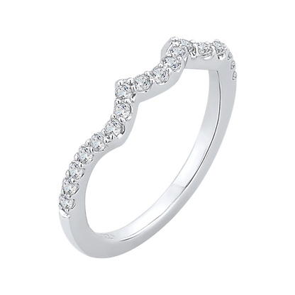 Round Diamond Wedding Band in 14K White Gold