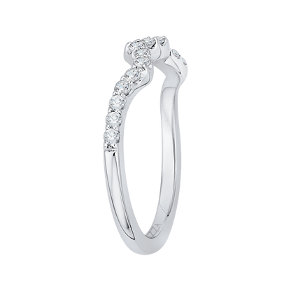 Round Diamond Wedding Band in 14K White Gold