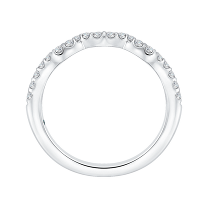 Round Diamond Wedding Band in 14K White Gold