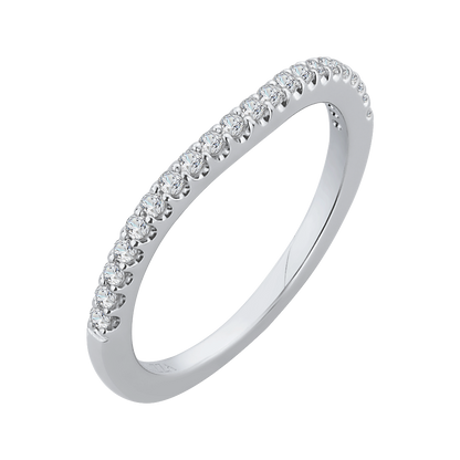 Round Diamond Half-Eternity Wedding Band in 14K White Gold