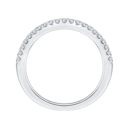 Round Diamond Half-Eternity Wedding Band in 14K White Gold