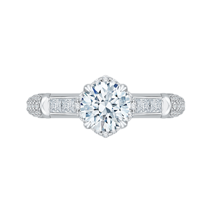 Diamond Engagement Ring in 14K White Gold (Semi-Mount)