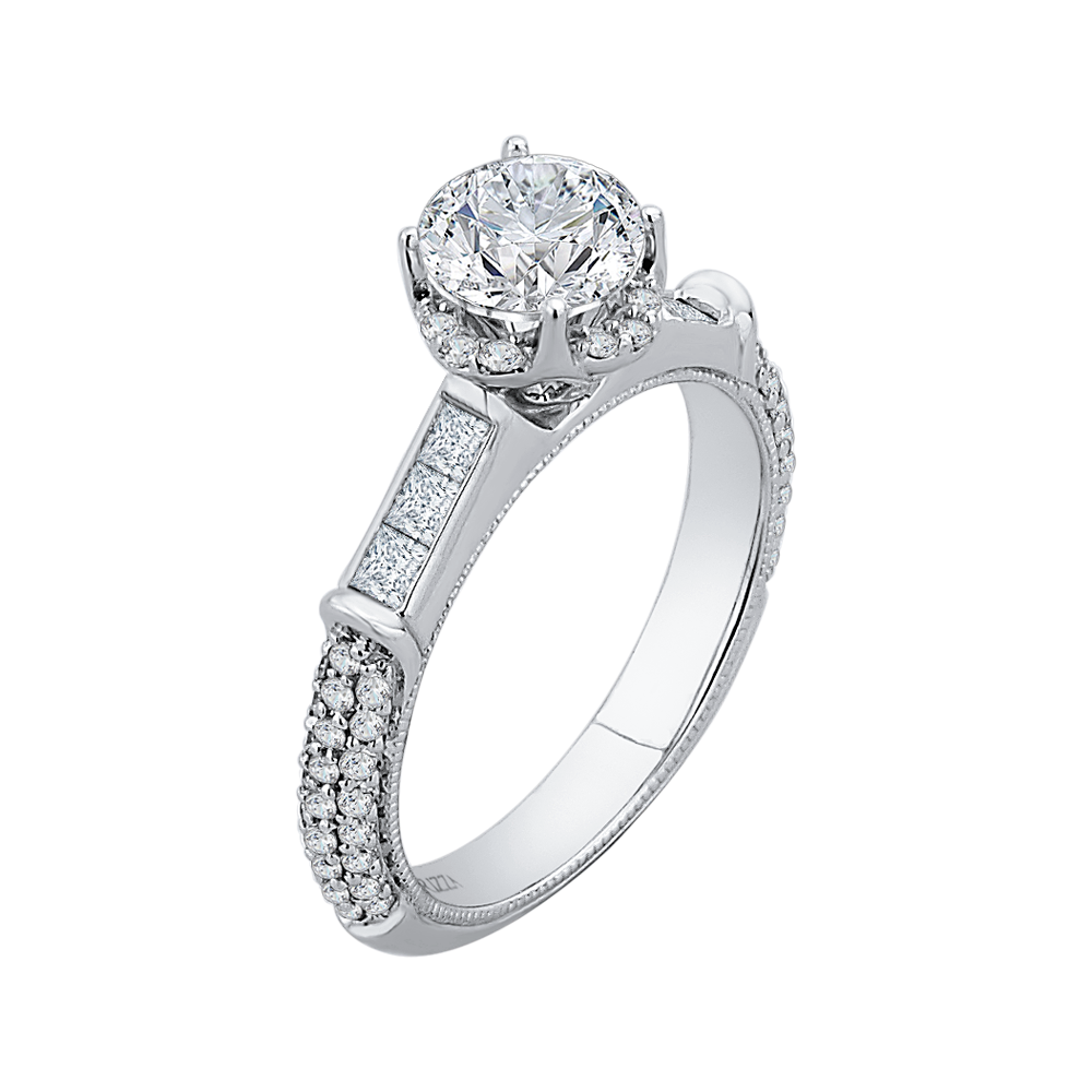 Diamond Engagement Ring in 14K White Gold (Semi-Mount)