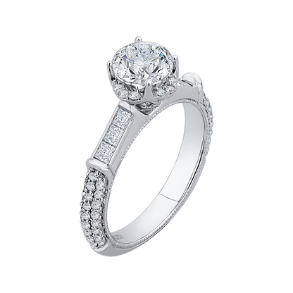 Diamond Engagement Ring in 14K White Gold (Semi-Mount)