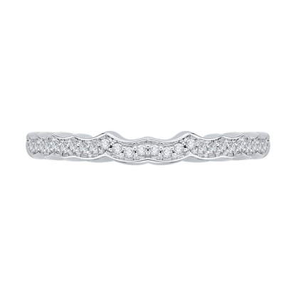 Round Diamond Wedding Band in 14K White Gold