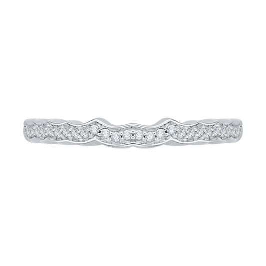 Round Diamond Wedding Band in 14K White Gold