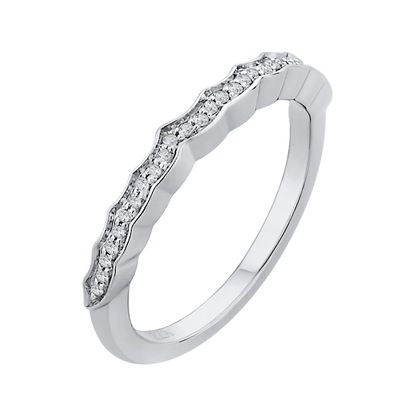 Round Diamond Wedding Band in 14K White Gold