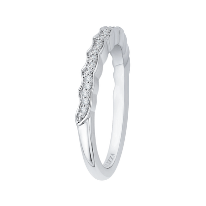 Round Diamond Wedding Band in 14K White Gold