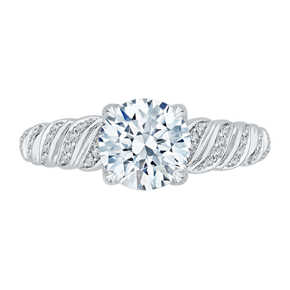 Round Diamond Engagement Ring in 14K White Gold (Semi-Mount)