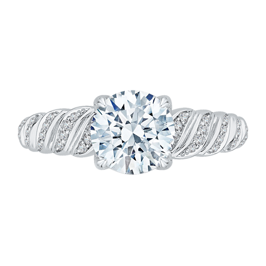 Round Diamond Engagement Ring in 14K White Gold (Semi-Mount)