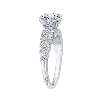 Round Diamond Engagement Ring in 14K White Gold (Semi-Mount)