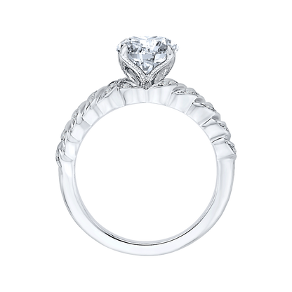 Round Diamond Engagement Ring in 14K White Gold (Semi-Mount)