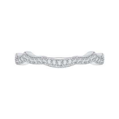 Round Diamond Wedding Band in 14K White Gold
