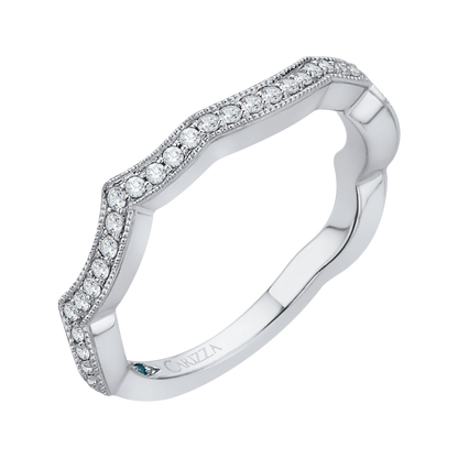 Round Diamond Wedding Band in 14K White Gold