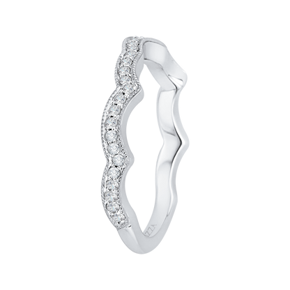 Round Diamond Wedding Band in 14K White Gold