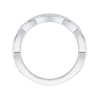 Round Diamond Wedding Band in 14K White Gold