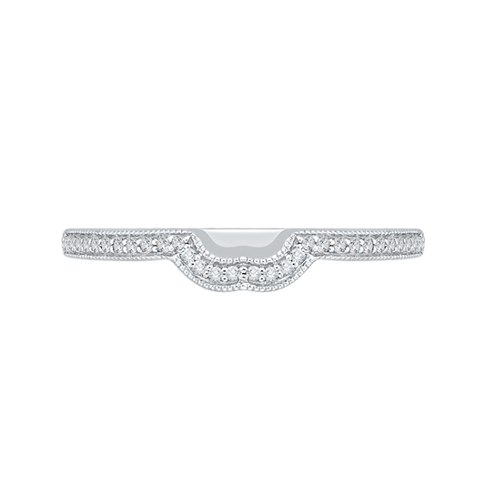 Round Diamond Half-Eternity Wedding Band in 14K White Gold