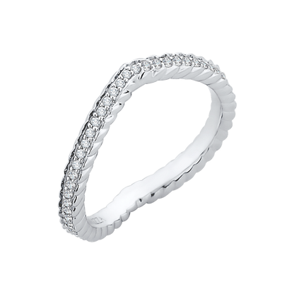 Round Diamond Wedding Band in 14K White Gold