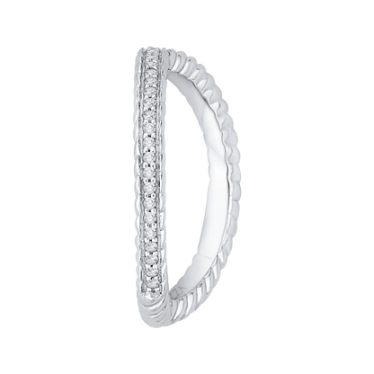 Round Diamond Wedding Band in 14K White Gold