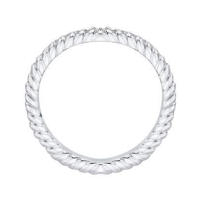 Round Diamond Wedding Band in 14K White Gold