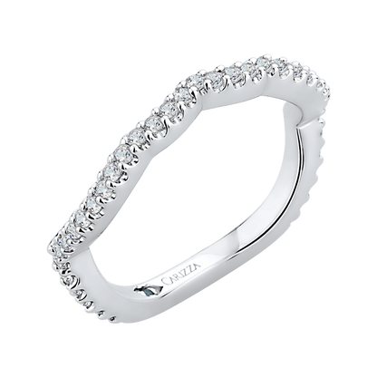Round Diamond Wedding Band in 14K White Gold