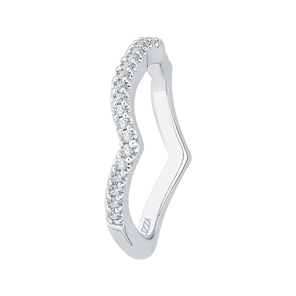 Round Diamond Wedding Band in 14K White Gold