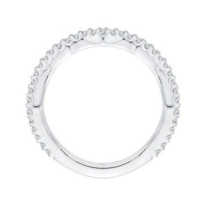 Round Diamond Wedding Band in 14K White Gold