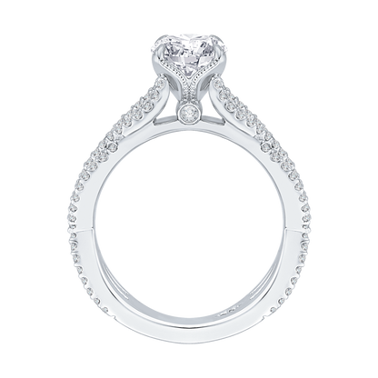 Split Shank Round Diamond Engagement Ring in 14K White Gold (Semi-Mount)