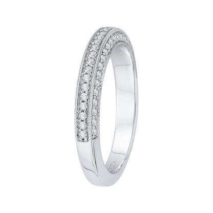 Round Diamond Half-Eternity Wedding Band in 14K White Gold