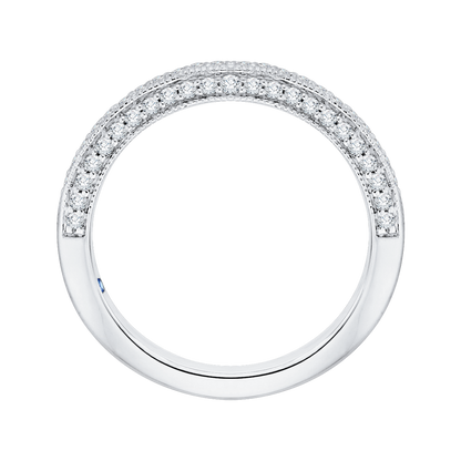 Round Diamond Half-Eternity Wedding Band in 14K White Gold