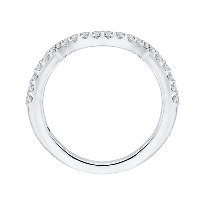 Round Diamond Wedding Band in 14K White Gold