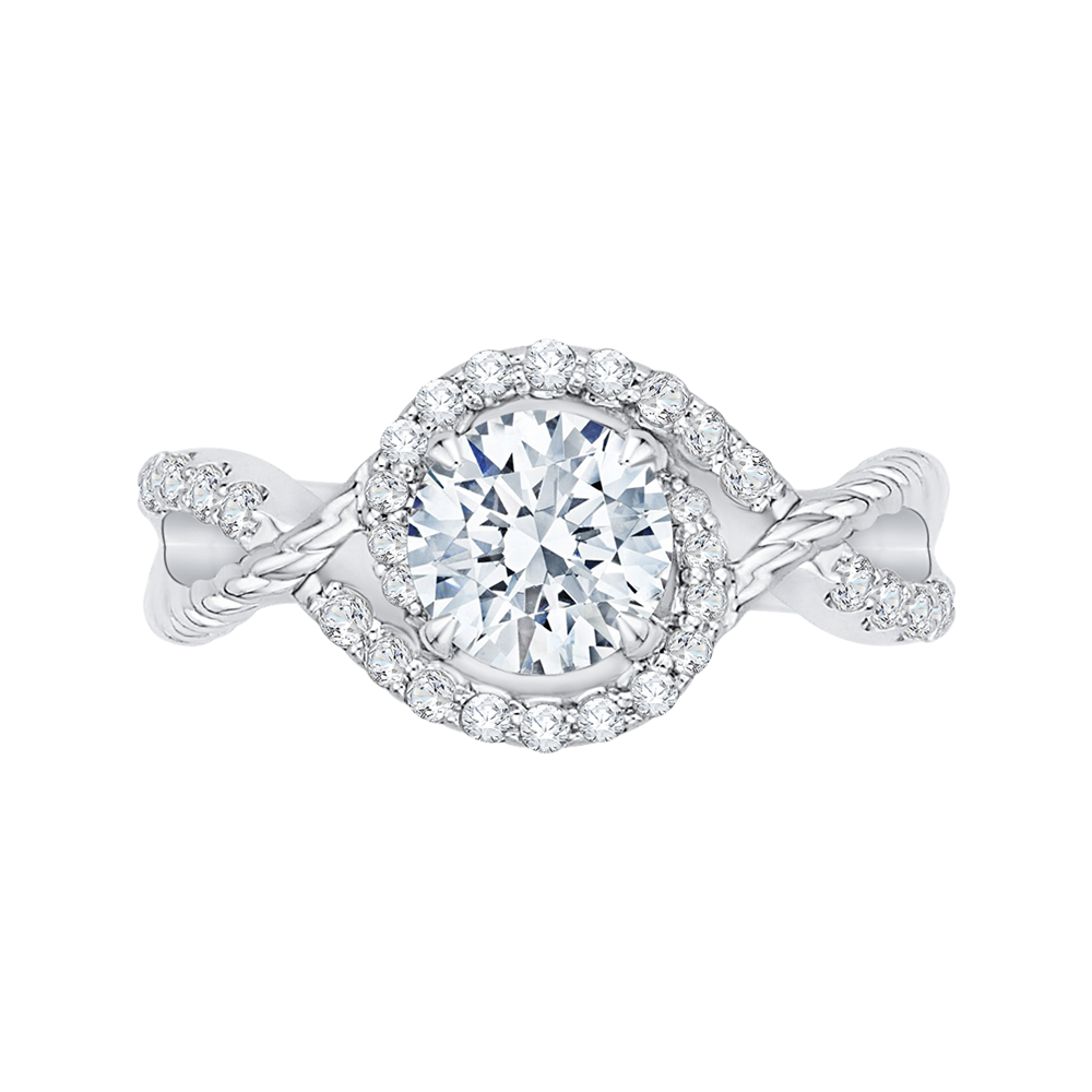 Round Diamond Engagement Ring in 14K White Gold (Semi-Mount)